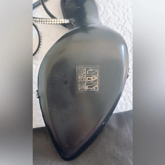 Saint Laurent Georgia Sandals In Crepe Satin With Rhinestones - Picture 11 of 16